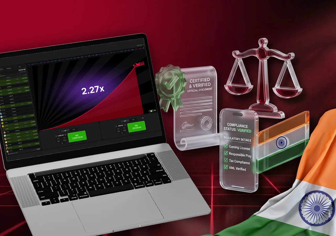 Official legal status and safety regulations for online gambling in India.